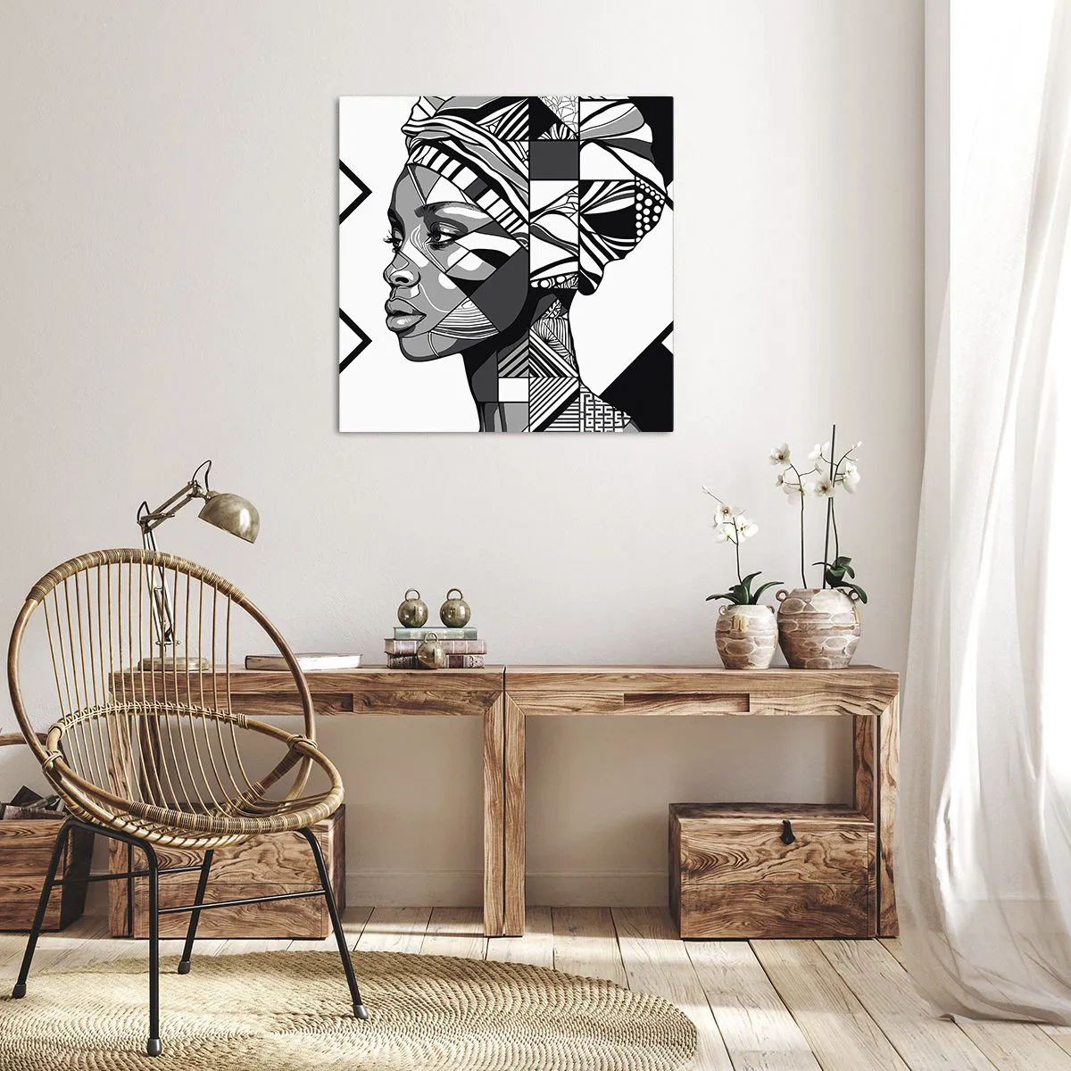 Tablou pe pânză - Portret etnic - 60x60 cm