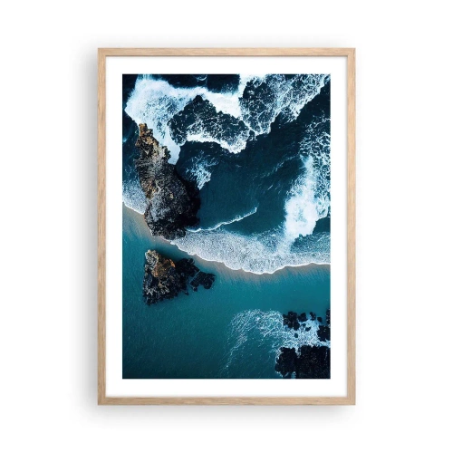 Poster în ramă de stejar deschis - Înfășurate în valuri - 50x70 cm