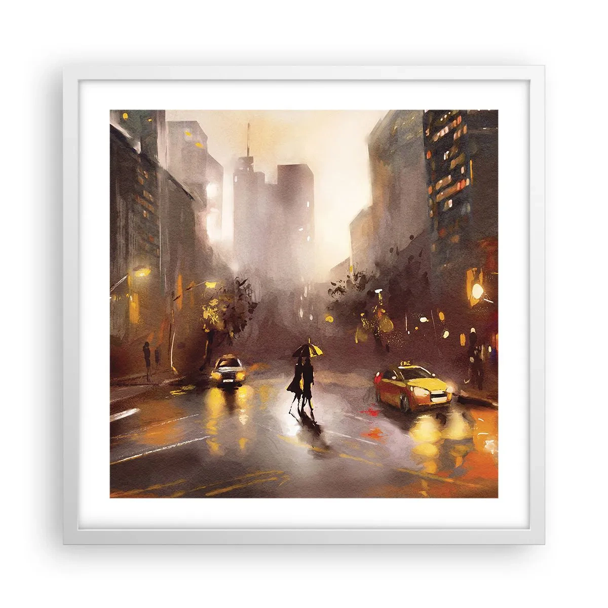 Poster în ramă albă - În luminile New York-ului - 50x50 cm