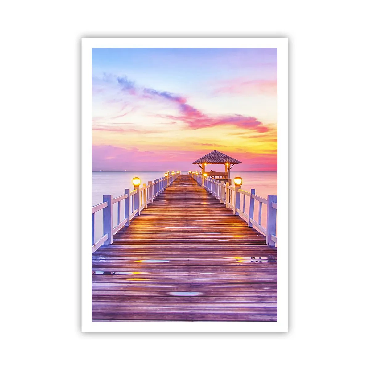 Poster - Tăcerea serii în liliac-auriu - 70x100 cm