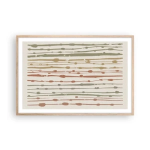 Poster în ramă de stejar deschis - Notația culorilor muzicale - 91x61 cm