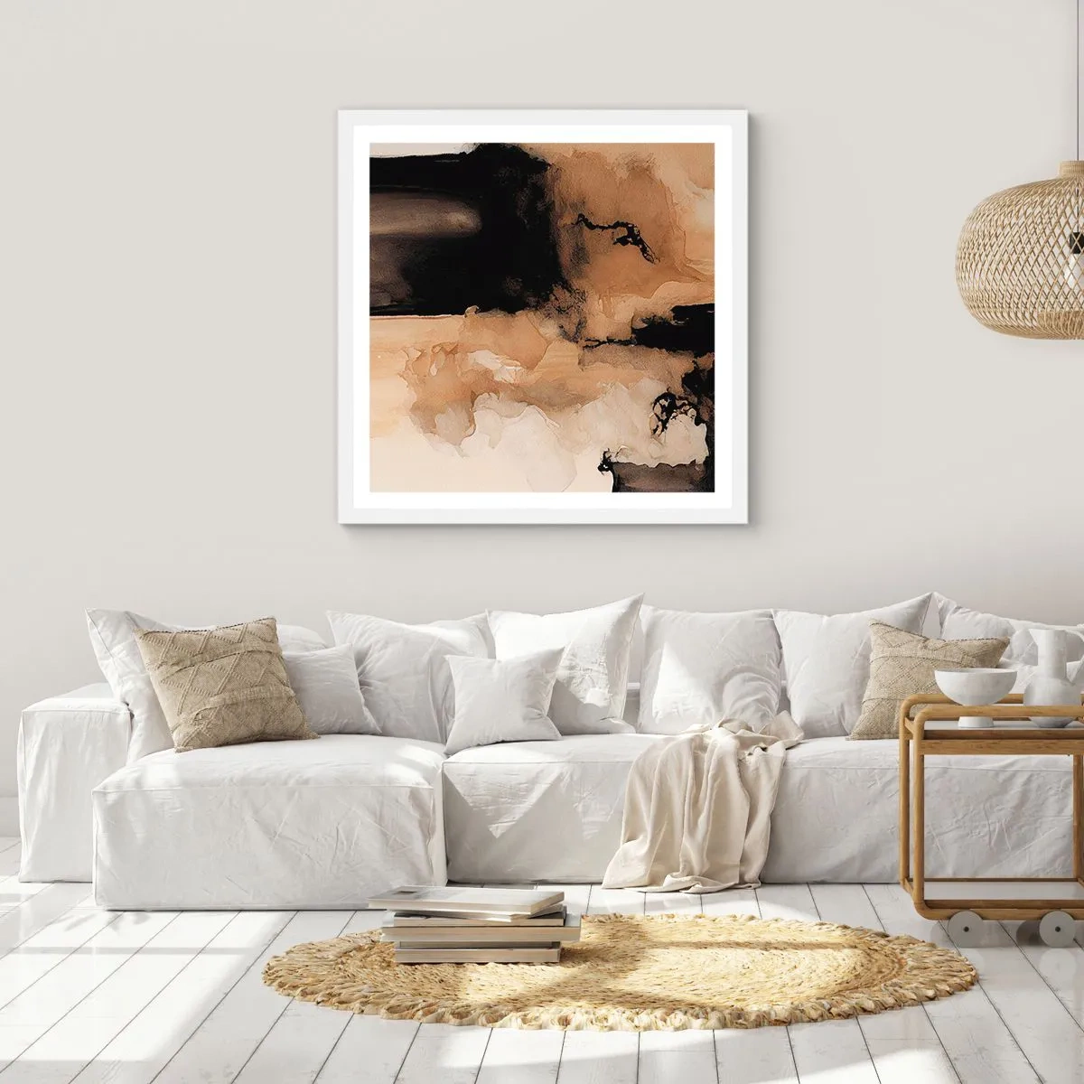 Poster în ramă albă - O abstractizare intrigantă - 30x30 cm