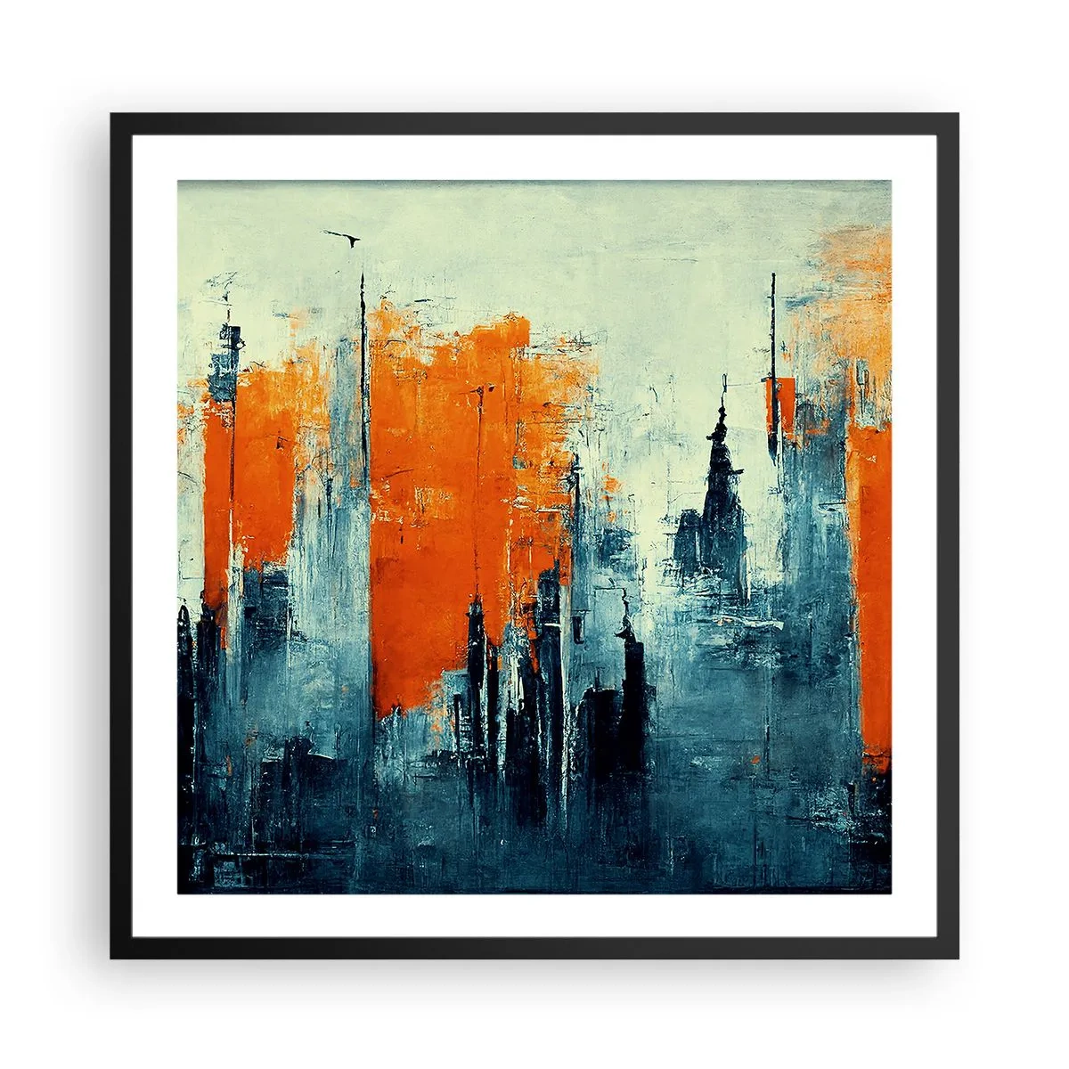 Poster în ramă neagră - Peisaj modern - 60x60 cm