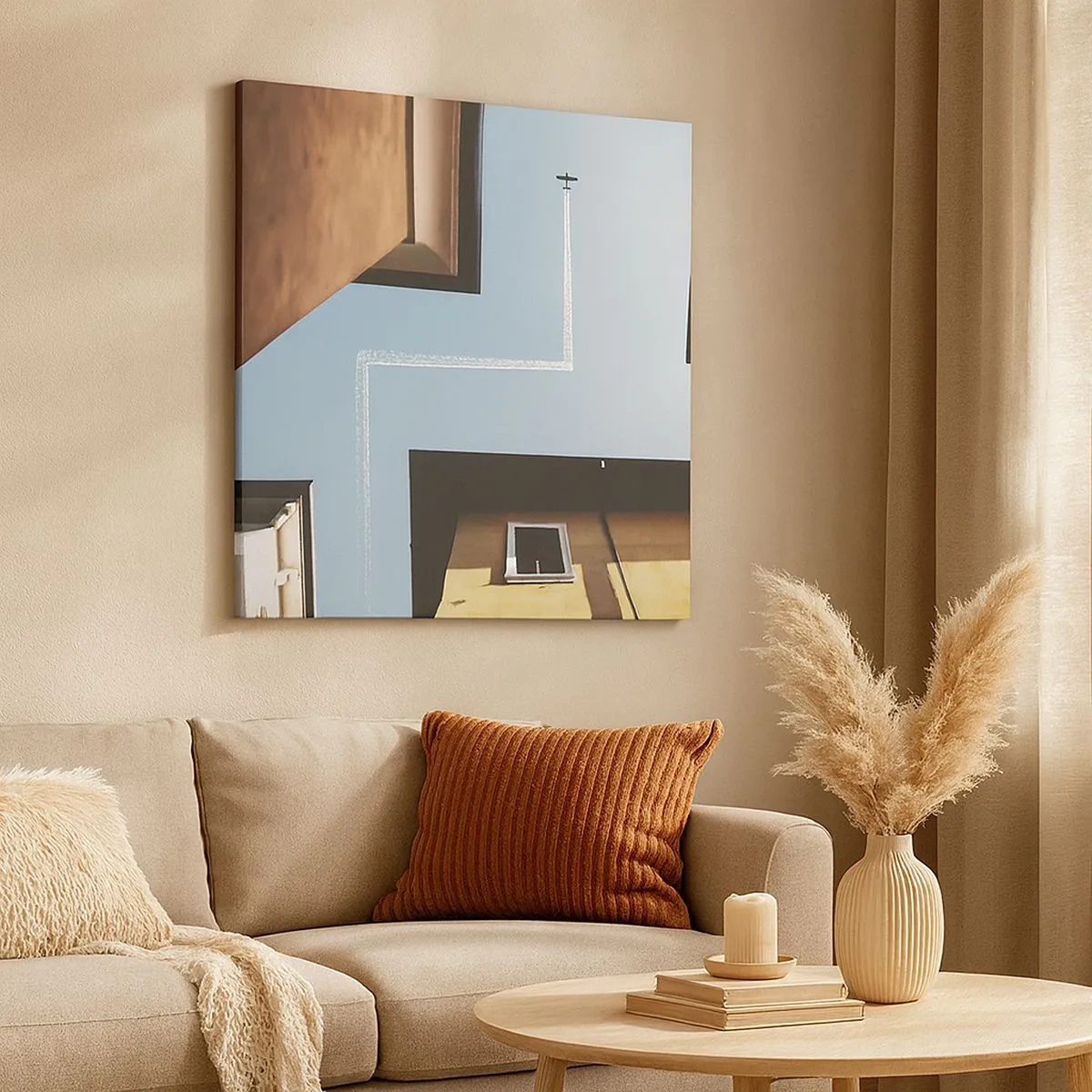 Tablou pe pânză - Deasupra labirintului urban - 30x30 cm