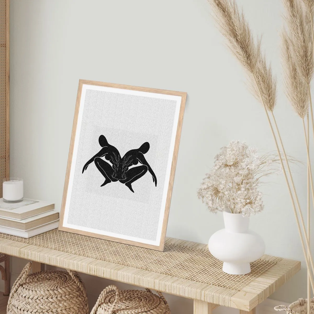 Poster în ramă de stejar deschis - Suflet comun - 50x70 cm