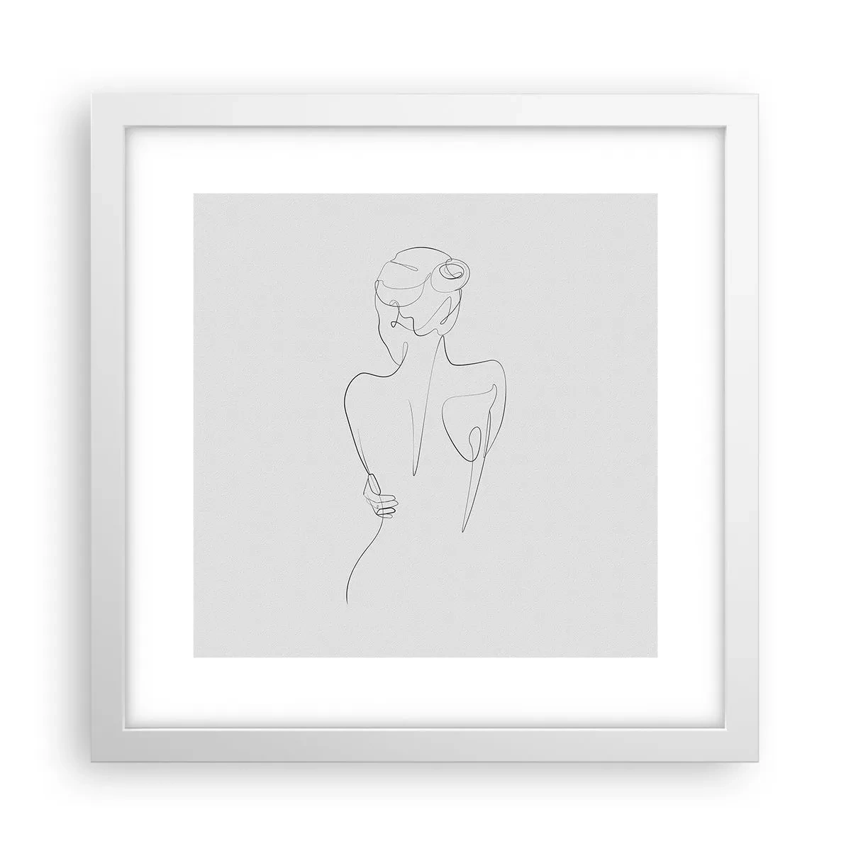 Poster în ramă albă - Muzica corpului - 30x30 cm