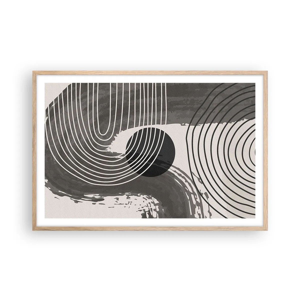 Poster în ramă de stejar deschis - Ovalul câștigă - 91x61 cm