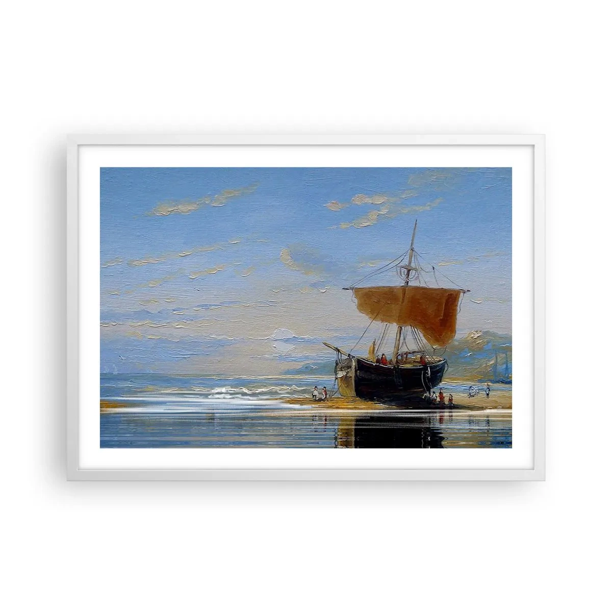 Poster în ramă albă - Apă, pământ, aer - 70x50 cm