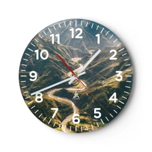 Ceas de perete - Ceas pe sticlă - Direct din inima munților - 40x40 cm