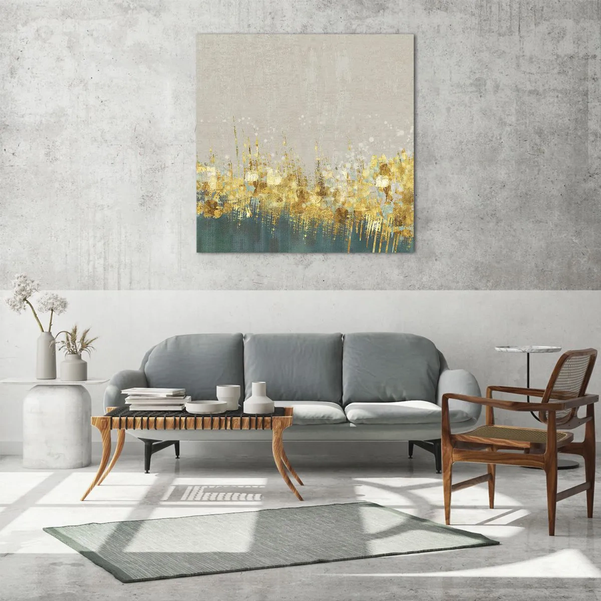 Tablou pe sticlă - Frontiera de aur - 70x70 cm