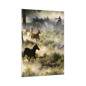 Tablou pe sticlă - Rivalitatea - libertate sau putere masculină? - 50x70 cm