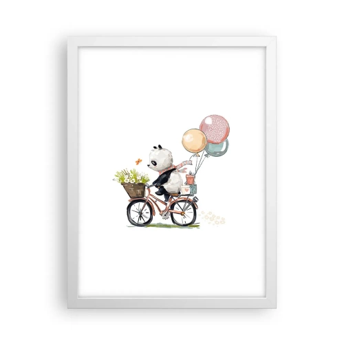 Poster în ramă albă - O zi fericită - 30x40 cm