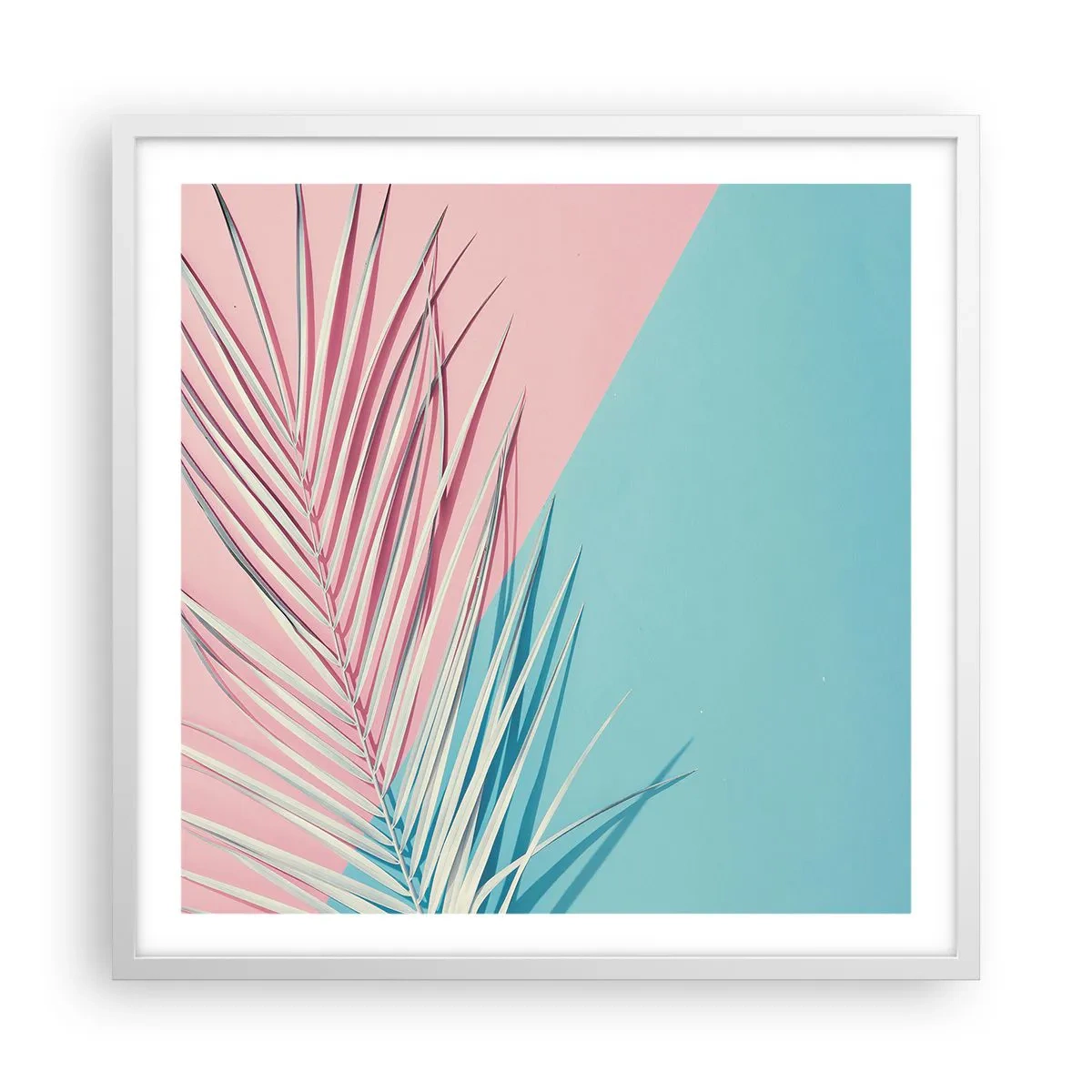 Poster în ramă albă - Impresie tropicală - 60x60 cm