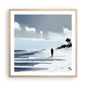 Poster în ramă de stejar deschis - Singuratic - 60x60 cm