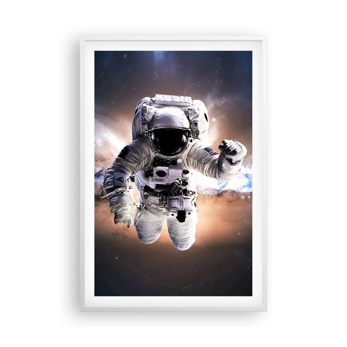 Poster în ramă albă - Salutări din spațiul cosmic - 61x91 cm