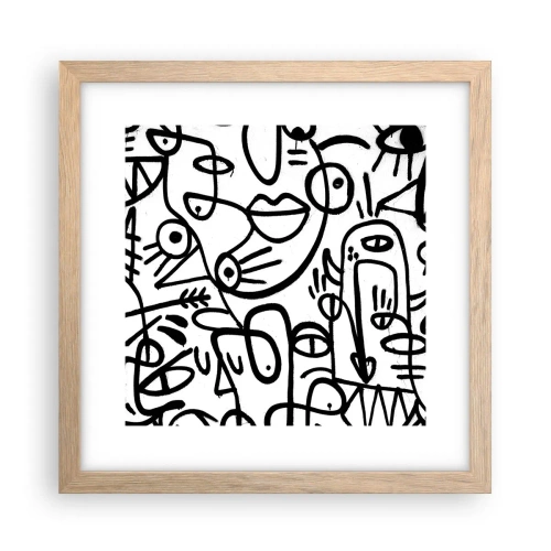 Poster în ramă de stejar deschis - Chipuri și miraje - 30x30 cm