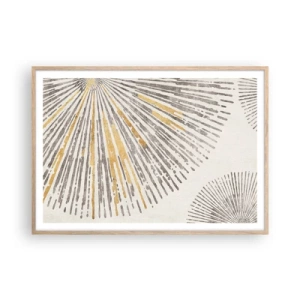 Poster în ramă de stejar deschis - Frumusețea razei - 100x70 cm