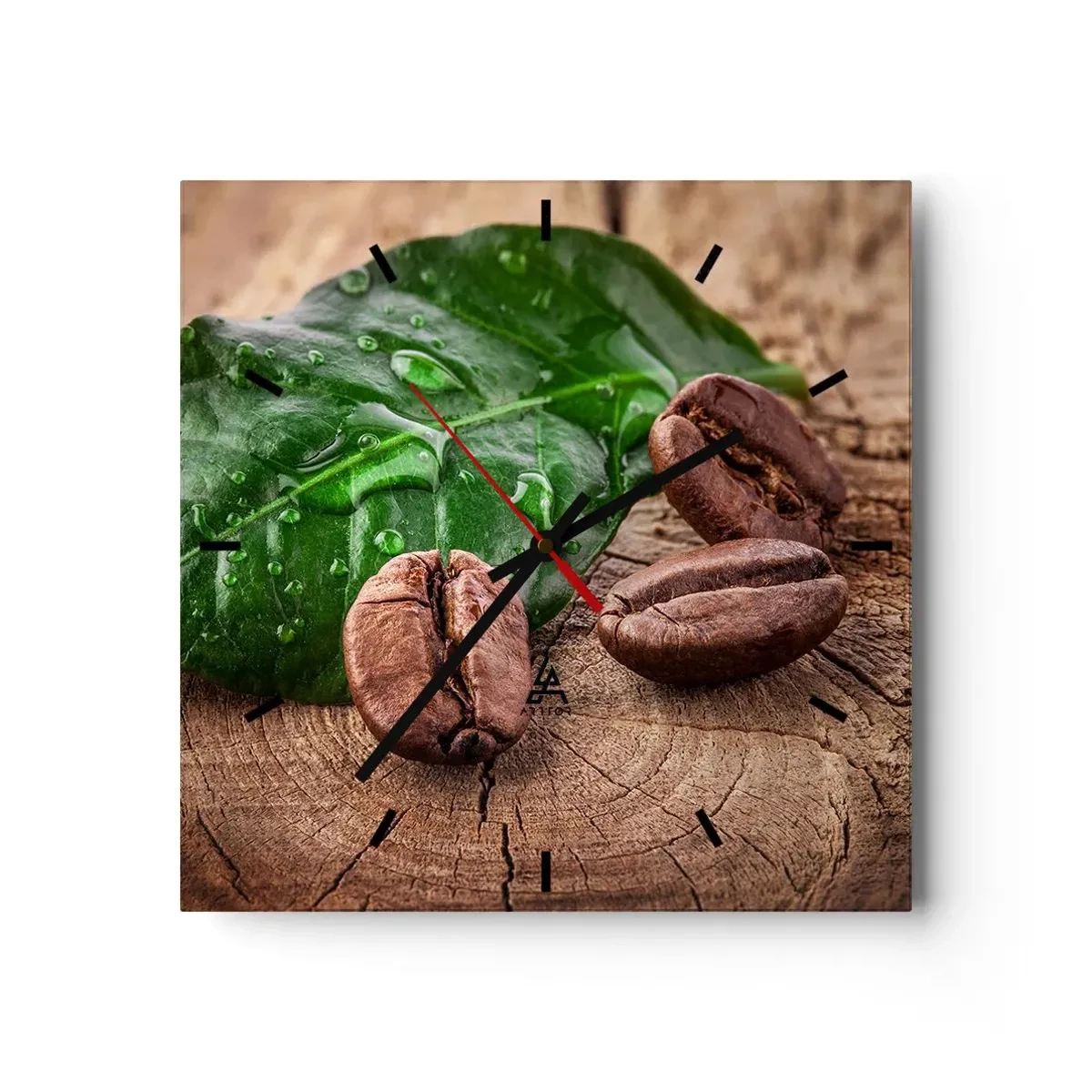 Ceas de perete - Ceas pe sticlă - Cea mai adevărată și închisă la culoare - 40x40 cm