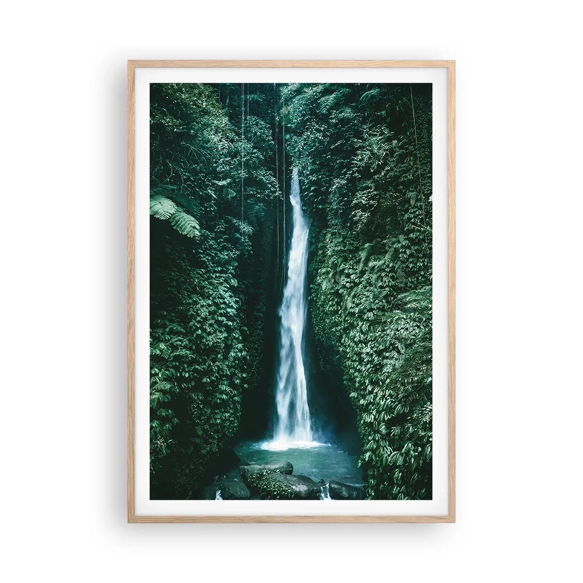 Poster în ramă de stejar deschis - Băi tropicale - 70x100 cm