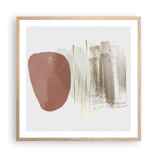 Poster în ramă de stejar deschis - Colonadă abstractă - 60x60 cm
