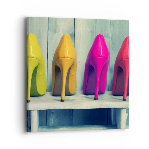 Tablou pe pânză - Mergând pe un curcubeu - 40x40 cm