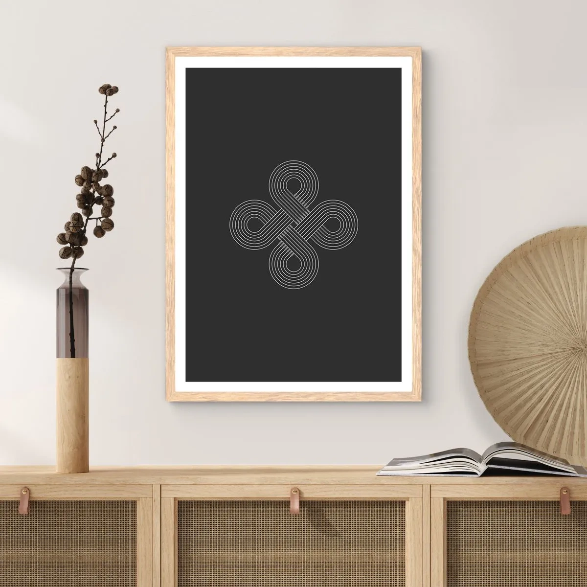 Poster în ramă de stejar deschis - În spirit celtic - 61x91 cm