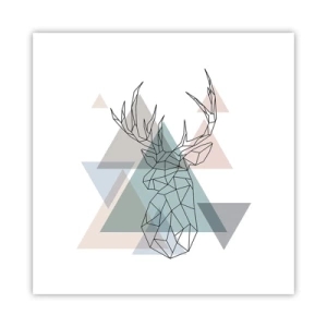 Poster - Într-o pădure geometrică - 40x40 cm