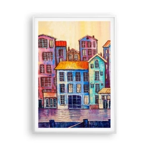 Poster în ramă albă - Un oraș ca în basm - 70x100 cm