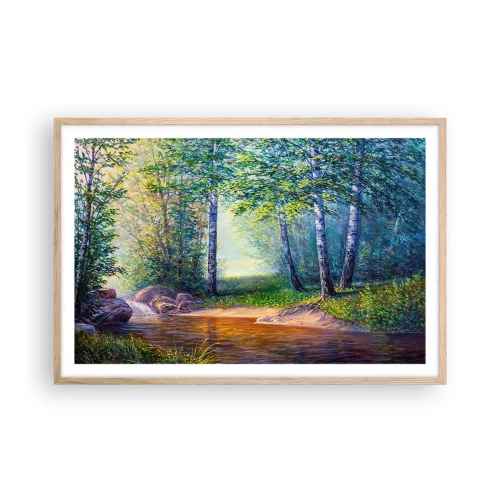 Poster în ramă de stejar deschis - Cadru idilic - 91x61 cm