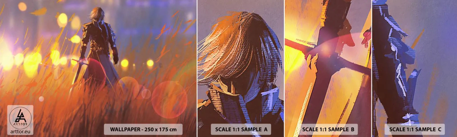 Mostră de Tapet Standard Eco - Cavalerul greșit - Abstracția, Fantezie, Războinic - 100x30 cm