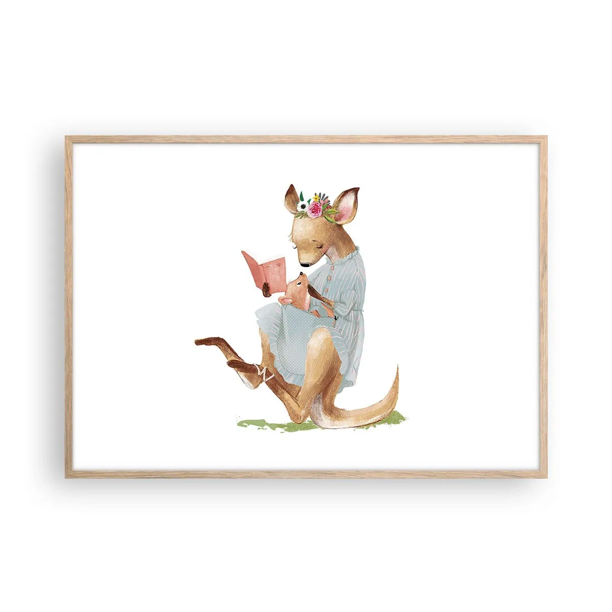 Poster în ramă de stejar deschis - Citește-mi, mamă - 100x70 cm