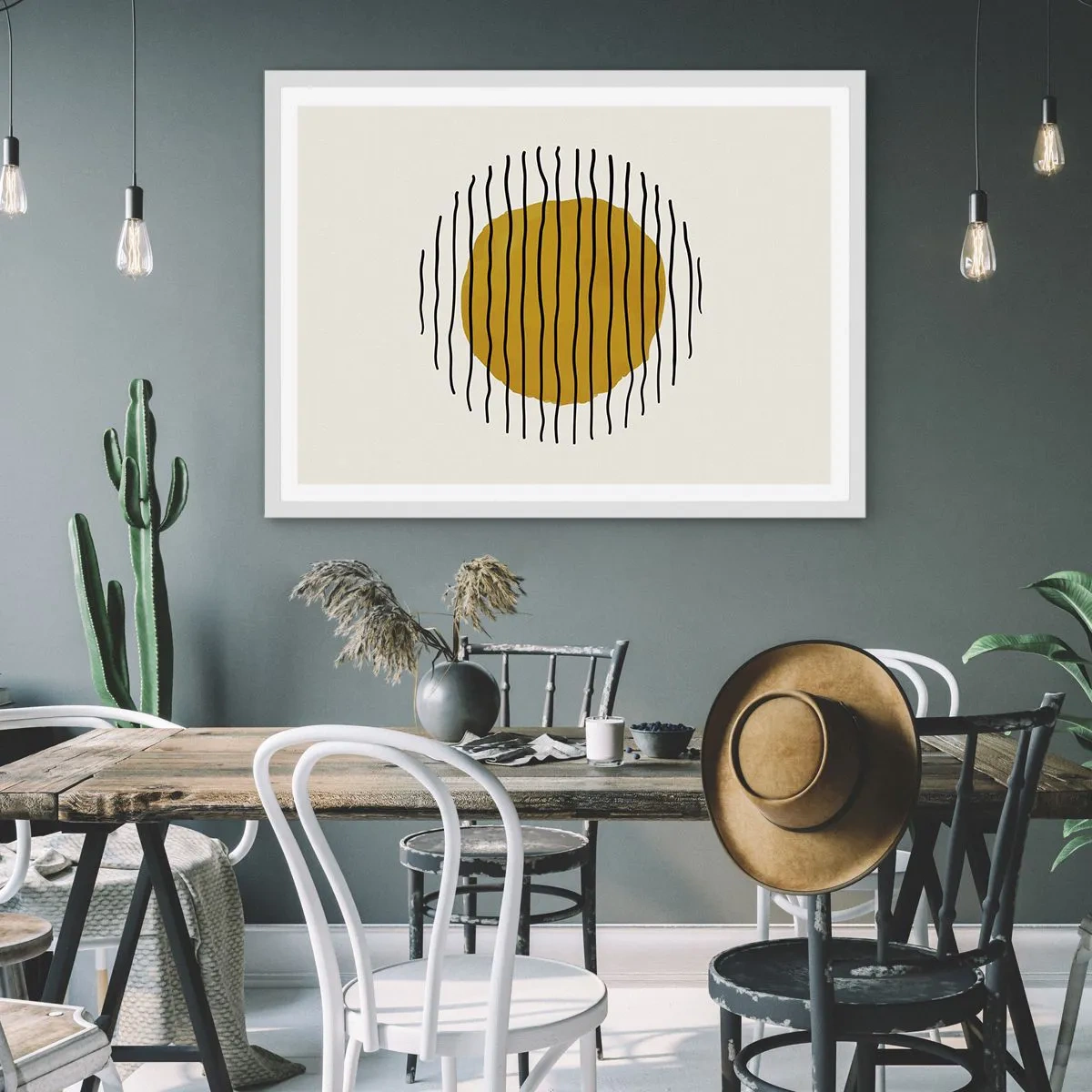 Poster în ramă albă - Abstracție tremurândă de căldură - 50x40 cm