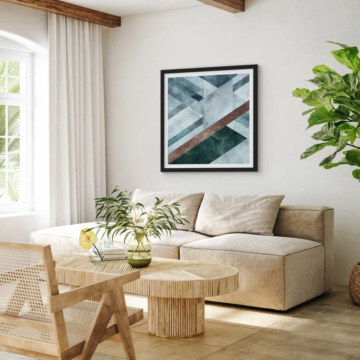 Poster în ramă neagră - Eleganța sofisticată a geometriei - 30x30 cm