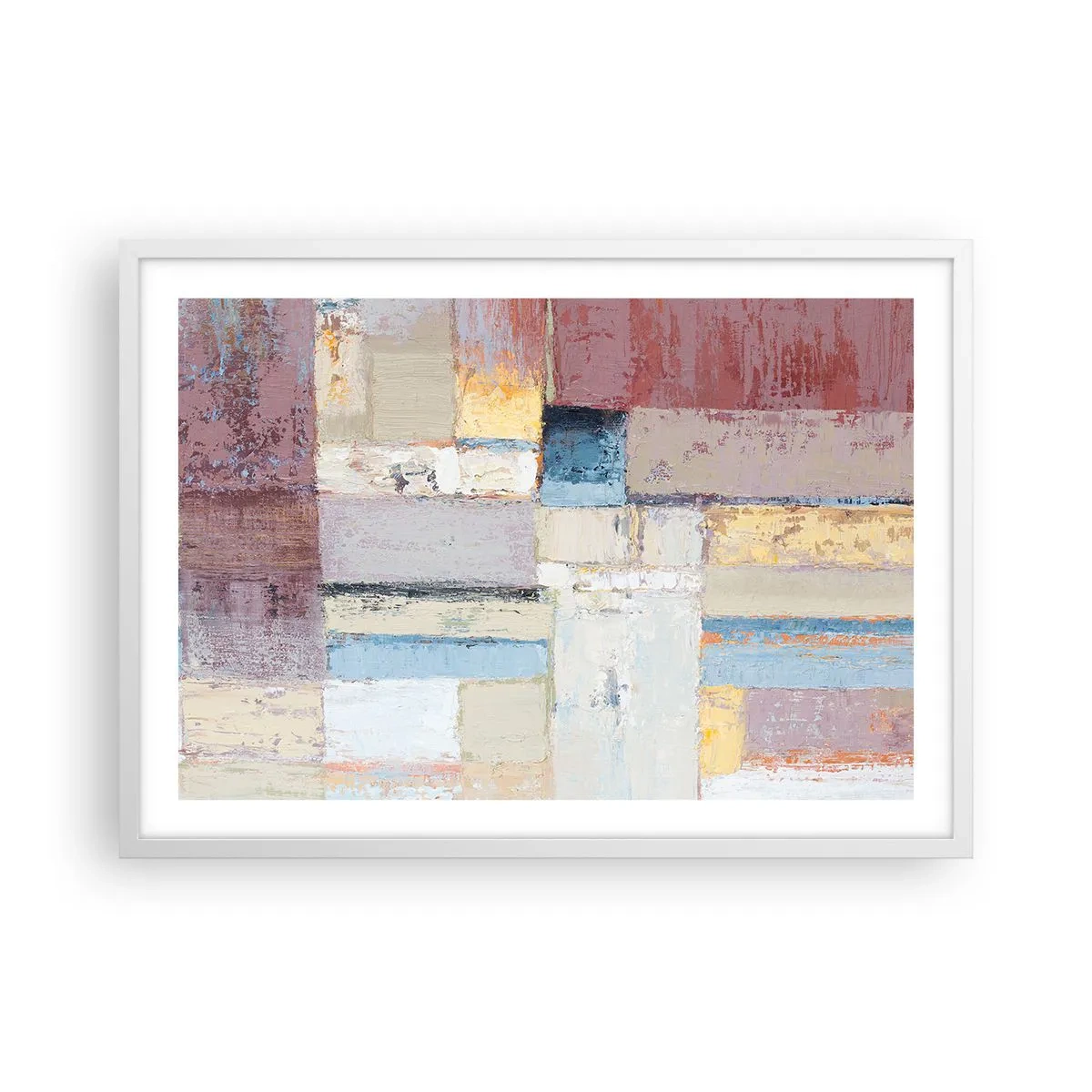 Poster în ramă albă - Liniștea geometriei - 70x50 cm