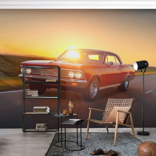 Tapet Standard Eco - Tentația este roșie - Mașină, excursie, Epocă - 250x175 cm