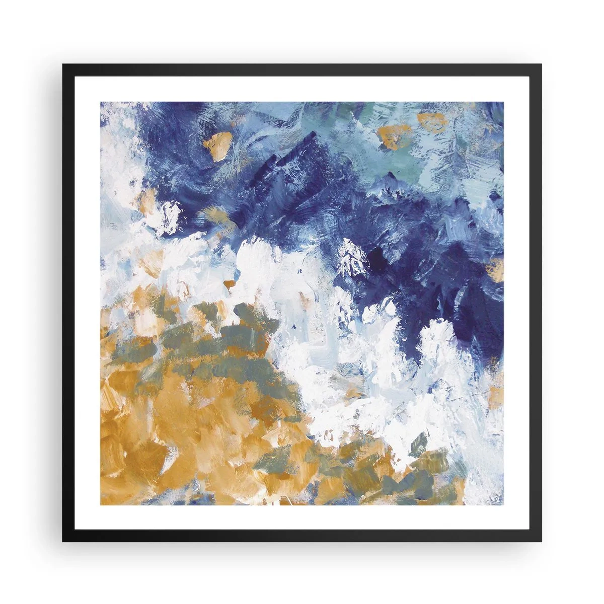 Poster în ramă neagră - Dansul elementelor - 60x60 cm