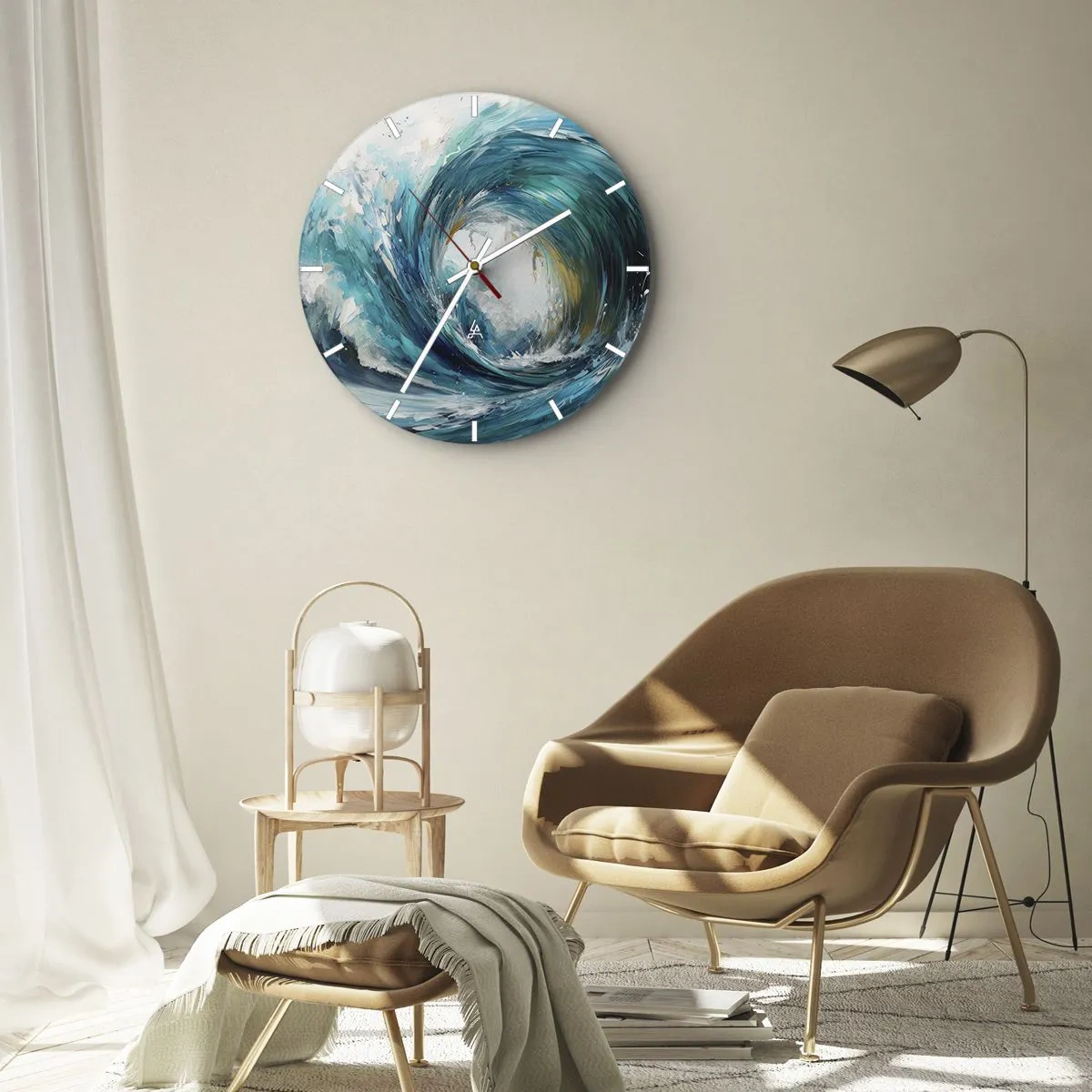 Ceas de perete - Ceas pe sticlă - Portal maritim - 40x40 cm