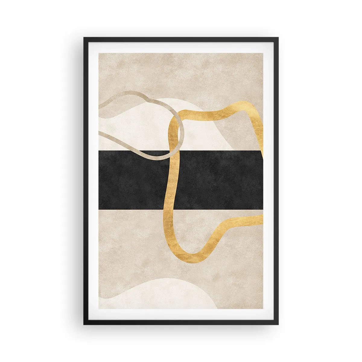 Poster în ramă neagră - Forme înbuclite - 61x91 cm