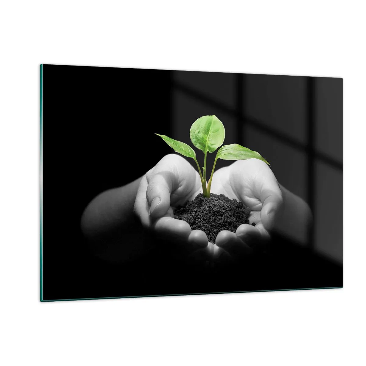 Tablou pe sticlă - Iubesc natura, o protejez - 120x80 cm