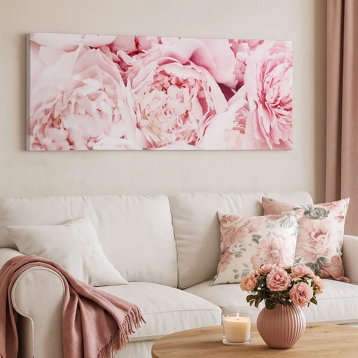 Tablou pe pânză - Îmbrățișate și parfumate - 100x40 cm