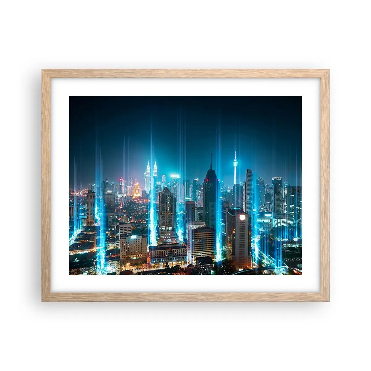 Poster în ramă de stejar deschis - Prin Berlin spre cer - 50x40 cm