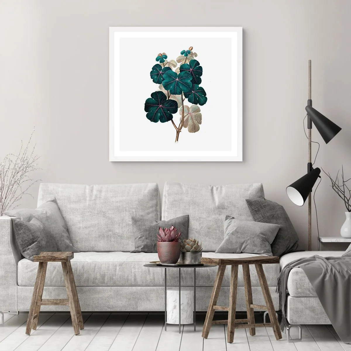 Poster în ramă albă - Dintr-un vechi ierbar - 30x30 cm