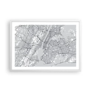 Poster în ramă albă - Anatomia unei metropole - 70x50 cm