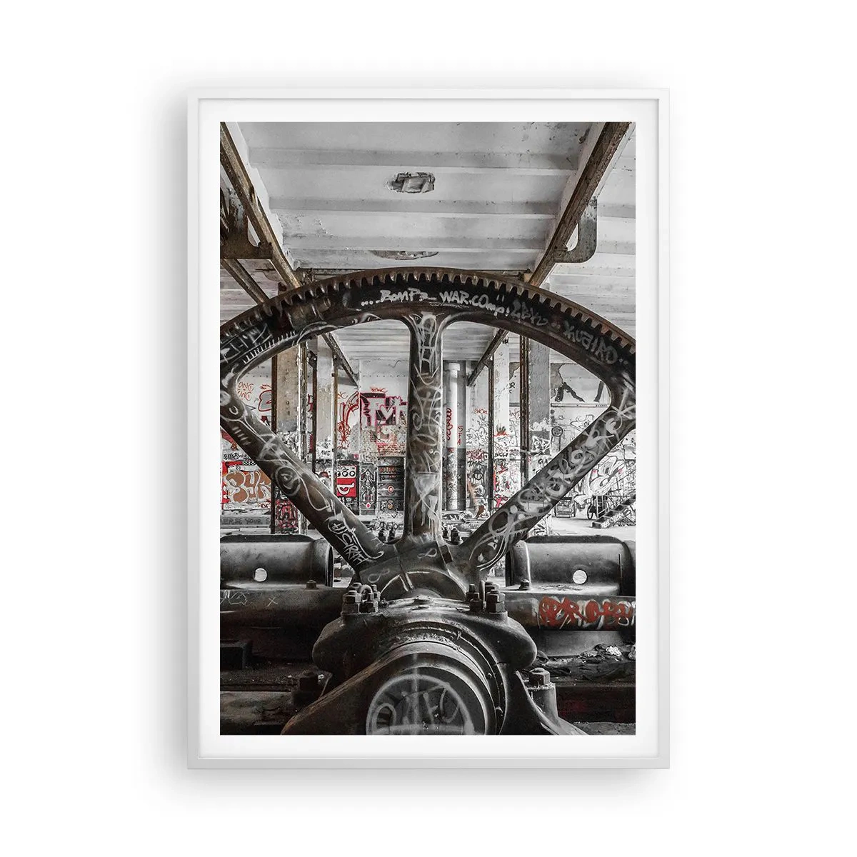 Poster în ramă albă - Viața secretă a unei fabrici - 70x100 cm