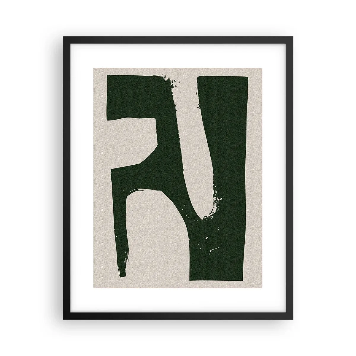 Poster în ramă neagră - Golfuri de alb - 40x50 cm