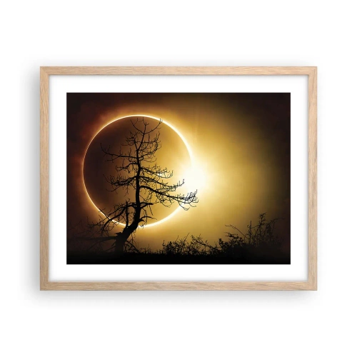 Poster în ramă de stejar deschis - Eclipsă totală - 50x40 cm
