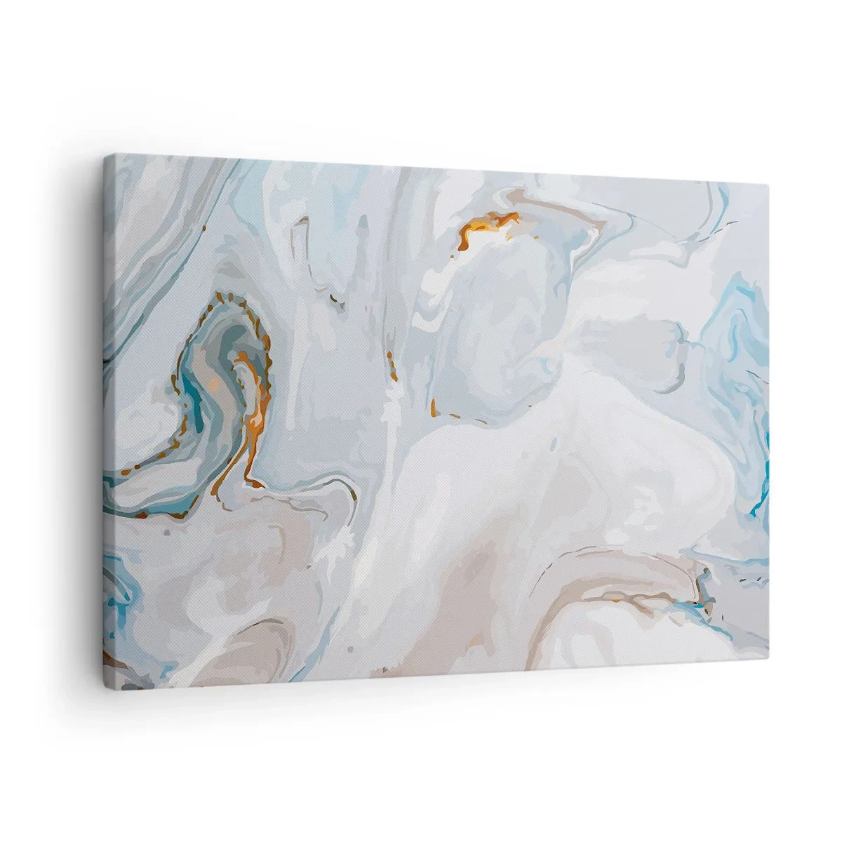 Tablou pe pânză Canvas - Valuri abstracte în nuanțe de albastru și alb - 70x50cm - Albul ridicat - Decorațiune modernă pentru perete pentru living și dormitor ARTTOR