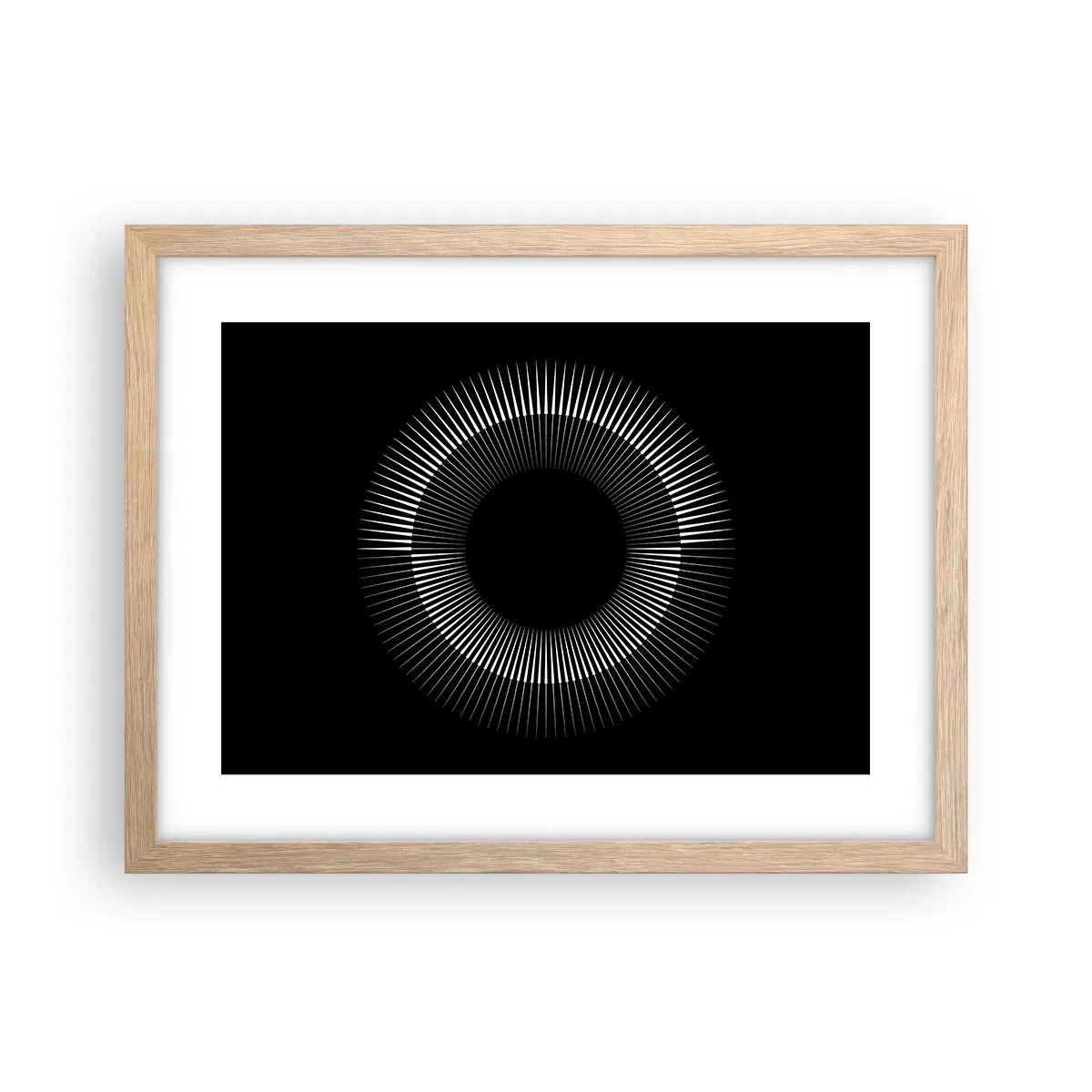 Poster în ramă de stejar deschis - Soarele Negru - 40x30 cm