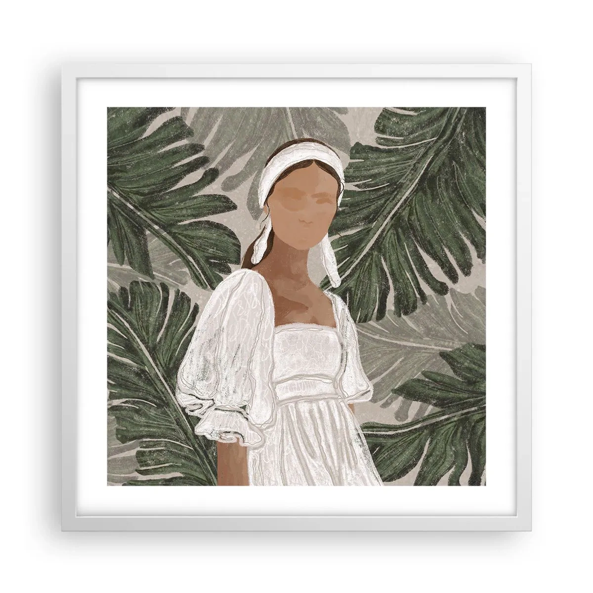 Poster în ramă albă - Portret exotic - 50x50 cm