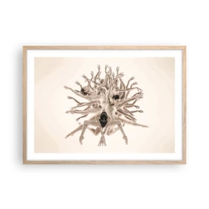 Poster în ramă de stejar deschis - Înflorirea în dans - 70x50 cm